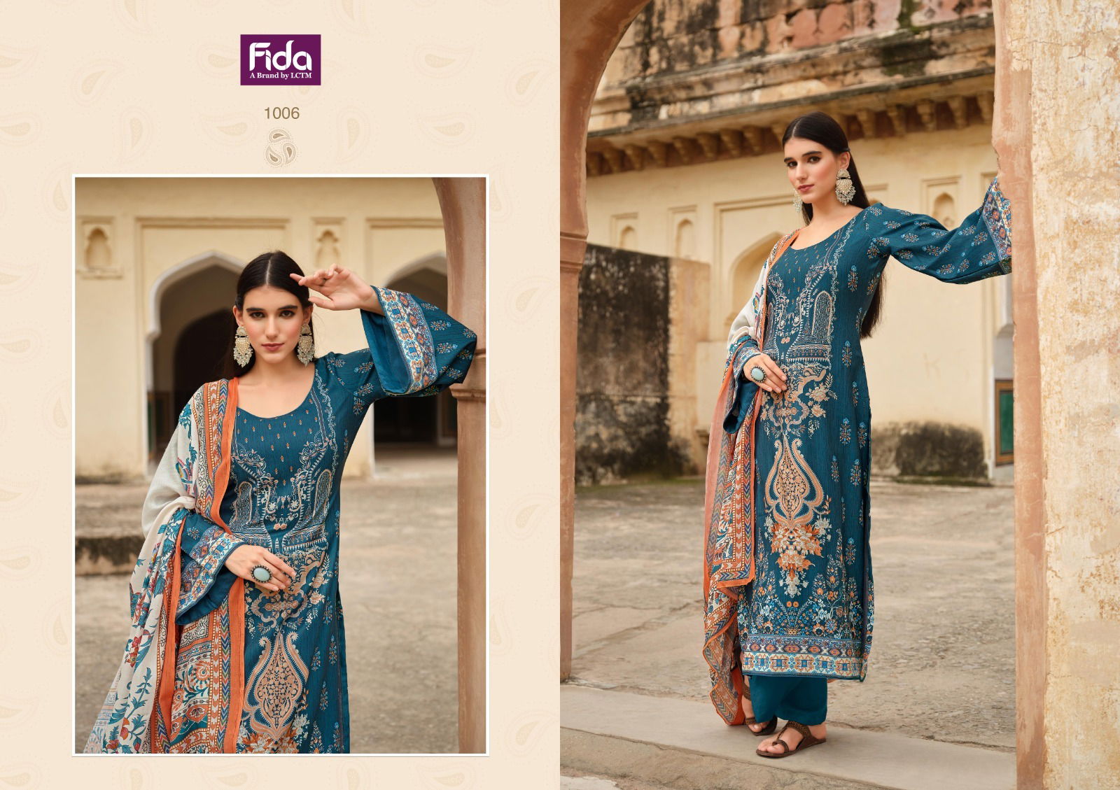 Zaara By Fida Printed Pashmina Dress Material Catalog